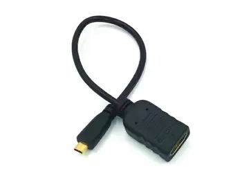 10 шт./лот 6-дюймовый высокоскоростной HD-кабель 32AWG с разъемом Ethernet Microhdmi от мужчины к женщине с разъемом HDMI - Черный