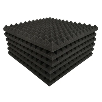 12 Упаковок Звуконепроницаемой пены Пирамидальной формы, Звукоизоляционная панель для изоляции эхо-басов