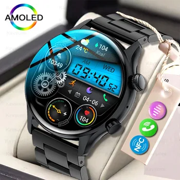 2023 Умные часы с NFC для мужчин, AMOLED 390 *390 HD, всегда отображающие время вызова по Bluetooth, IP68, водонепроницаемые умные часы для женщин, Xiaomi