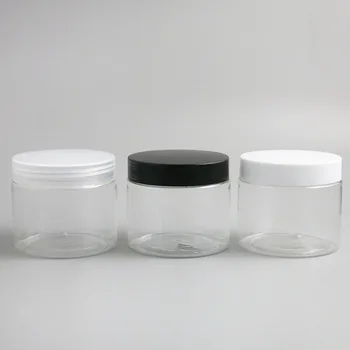 24 x 180 г Пустых Прозрачных контейнера для косметического крема Банки для крема 180cc 180ml для упаковки косметики Пластиковые бутылки с пластиковой крышкой