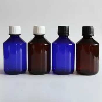 30шт 250 мл Коричнево-синий Контейнер для ПЭТ-бутылок с защитой от кражи с крышкой 8,5 унций Бутылка розовой воды для ухода за кожей Пластиковый контейнер