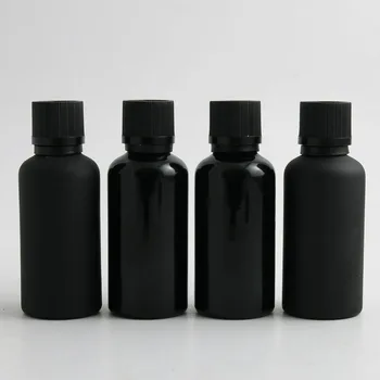 360 x 50 мл Эфирное масло, Матовая/гладкая бутылка из черного стекла, Пластиковая черная крышка для жидкого реагента, бутылка-пипетка с замком, флакон