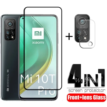 4-в-1 Для Xiaomi Mi 10T Стекло Для Mi 10T Закаленное Стекло, Полная Защитная пленка, Протектор экрана Для Xiaomi Mi 10T Pro Lite Glass