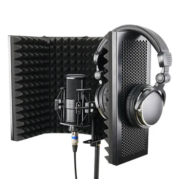 5-Панельный Складной Студийный микрофон, Изолирующий экран, Звукопоглощающая Пенопластовая панель для записи