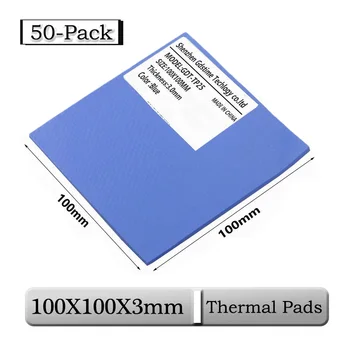50 шт./лот Gdstime 100x100x3 мм Толщина 3 мм Синие Термопластичные прокладки Для радиатора процессора 100x3 мм 0,3 см Охлаждающие Проводящие Силиконовые Прокладки