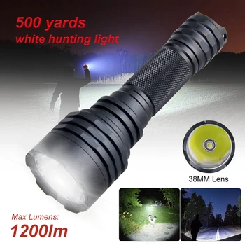 500 Ярдов 12 Вт Белый охотничий фонарик LED 1200ЛМ Хищник Факел для Койота Боров Varmint + 18650 + зарядное устройство