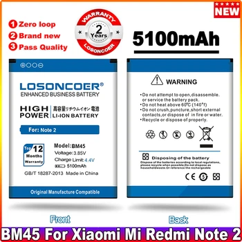 5300 мАч BM45, сменный аккумулятор для оригинального Xiaomi Mi Redmi Note 2, Hongmi Note2, 100% новый аутентичный аккумулятор для телефона