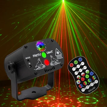60 Моделей светодиодный диско-светильник Рождественский лазерный проектор для вечеринки USB Перезаряжаемый RGB сценический светильник для домашнего DJ шоу на Хэллоуин