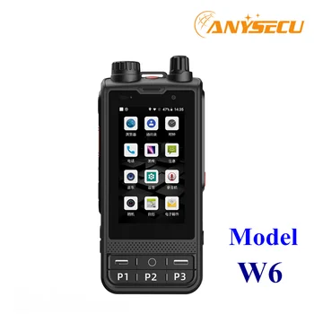 ANYSECU W6 4G Сетевое радио Android 8,1 Разблокировка LTE/WCDMA/GSM POC радио 4200 мАч Портативная рация Работает с реальным PTT Zello с Wi-Fi