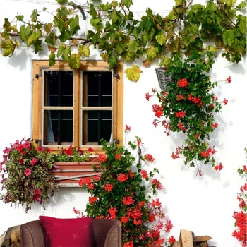 Beibehang, выполненные на заказ в средиземноморском стиле, обои с розами на окне для украшения стен, украшение гостиной, декоративный фон для телевизора