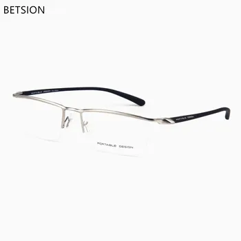 BETSION Мужские Очки из титанового сплава, оправа для очков в половинной оправе, Женские очки, Очки по рецепту, Очки