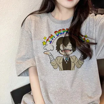 Bungou Бродячие собаки футболка женская манга аниме Y2K футболки женская аниме дизайнерская одежда