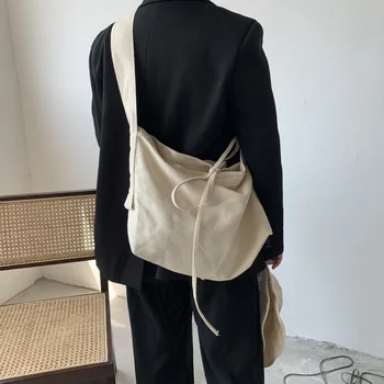 CGCBAG, холщовая сумка-мессенджер большой емкости для женщин, Модная женская сумка-шоппер 2023, однотонная простая дизайнерская сумка-тоут