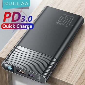 KUULAA Power Bank 10000 мАч QC PD 3,0 ПоверБанк Быстрая Зарядка PowerBank 10000 мАч USB Внешнее зарядное устройство Для iPhone 15 14