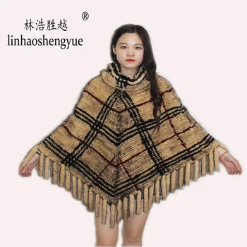 Linhaoshengyue 2020, модная женская шаль из меха норки