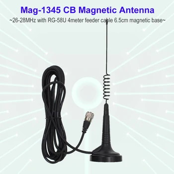 Mag-1345 С 4 Для CB-40M CB27 Метров Фидерного кабеля Центральный Разъем PL259 27 МГц с высоким коэффициентом усиления PL259 С 4-метровой кабельной Магнитной антенной