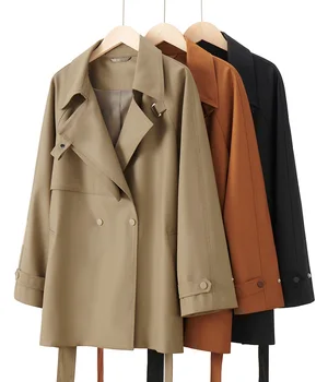 OC531M51, Весеннее новое женское пальто Корейского дизайна, Асимметричная Свободная Ветровка средней длины