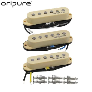 OriPure 3 шт. Винтажные Гитарные Звукосниматели Alnico 5 в Шахматном порядке с одной катушкой NMB Set TSF558 для гитары ST SSS, Кремовый/Черный/Белый На выбор
