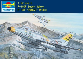 Trumpeter 02246 1:32: F-100F Super Sabre Пластиковый модельный комплект НОВЫЙ