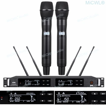 ULXD Цифровая беспроводная микрофонная система Black Beta87 2 Портативных микрофона True Diversity с широким диапазоном беспроводной передачи
