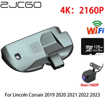 ZJCGO 2K 4K Автомобильный Видеорегистратор Dash Cam Wifi Передняя Камера заднего Вида 2 Объектива 24h парковка для Lincoln Corsair 2019 2020 2021 2022 2023