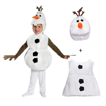 Аниме удобный плюшевый милый костюм Олафа с плюшевыми животными для детского карнавала, рождественский подарок