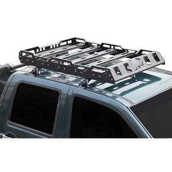 Багажник на стальную крышу JINHUIJU 4x4 из алюминия 163x115 см, багажник на крышу со светодиодными аксессуарами для автомобиля