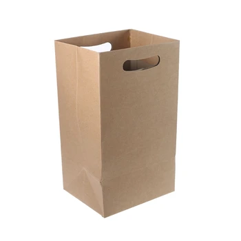 Бумажный пакет с высеченной ручкой, сумка для подарков на фестиваль, сумка для покупок, крафт-упаковка для вечеринок