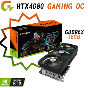 Видеокарта GIGABYTE RTX 4080 GAMING OC 16G GDDR6X 16GB Видеокарты GPU 256bit NVIDIA RTX4080 PCIE4.0 с тактовой частотой ядра 2535 МГц