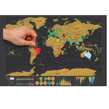 Высококачественная Роскошная Карта с покрытием от царапин Прямая Доставка Персонализированная Карта от Царапин Мини-Царапина для Путешествий для Украшения дома