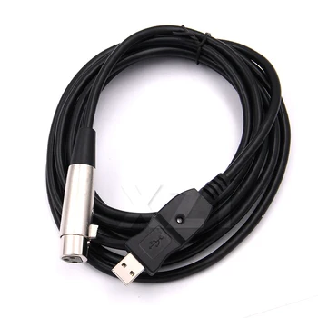 Высококачественный 3-метровый 9-футовый USB-кабель для подключения микрофона USB-штекер к 3-контактному XLR-гнезду Кабельный шнур-адаптер для подключения микрофона