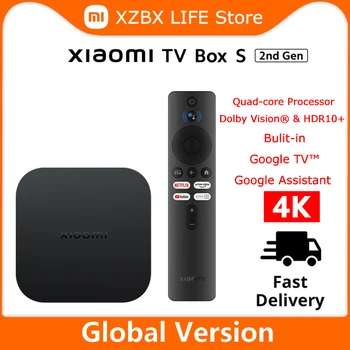 Глобальная версия Xiaomi Mi TV Box 2-го поколения 4K Ultra HD Google TV 2GB 8GB Dolby Vision HDR10 + Google Assistant Smart Mi Box S Player
