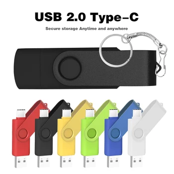 Горячая Распродажа USB флэш-накопитель type-C 64 ГБ 32 ГБ 16 ГБ 8 ГБ 4 ГБ Флешка Micro USB 2 В 1 Memory Stick Водонепроницаемый флеш-накопитель Подарки