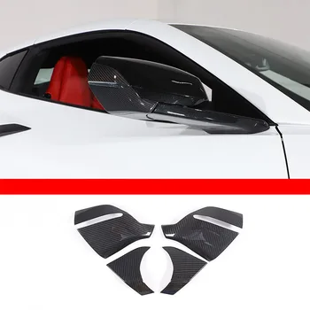 Для 2020-2023 Chevrolet Corvette C8 Из Настоящего Углеродного Волокна Автомобильное Зеркало заднего Вида Нижняя Декоративная Крышка Наклейка Автомобильные Аксессуары 4шт