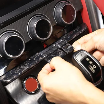 Для Jaguar F-TYPE 2013-2024 Из настоящего углеродного волокна Центральный блок управления Кнопка Включения Крышки Автомобильные аксессуары