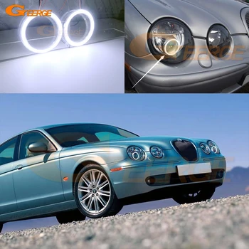 Для Jaguar S Type S-Type X200 2003 2004 2005 2006 2007 2008 Ксеноновая ФАРА Ультра Яркая COB Led Angel Eyes Halo Кольца Дневной Свет