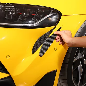 Для Toyota Supra A90 2019-2022 Мягкий Карбоновый автомобильный Стайлинг, декоративная наклейка На Передний бампер, Аксессуары для модификации экстерьера