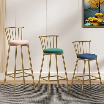 Европейские Дизайнерские барные стулья для кухни Современный отель для отдыха Высокие барные стулья Мебель для дома Скандинавские креативные железные барные стулья