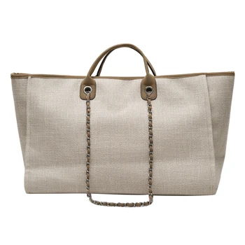 Женская сумка XZAN, модная холщовая большая сумка формата а1, сумки на цепочках, сумки через плечо, Женская Большая сумка-мессенджер, сумка для покупок