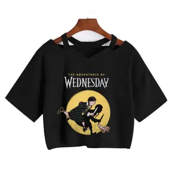 Женские винтажные футболки The Adventures of Wednesday, футболка с рисунком аниме 