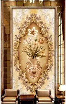 Изготовленная на заказ фреска 3D фотообои Европейская высококачественная ваза с рисунком крыльца домашний декор 3d настенные фрески обои для гостиной