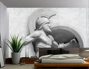 изготовленная на заказ фреска 3D фотообои Греческий воин каменная скульптура живопись спальня домашний декор обои для стен в рулонах гостиная