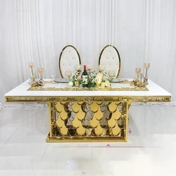 Изысканный Прямоугольный стол для мероприятий из нержавеющей Стали Оптом, свадебный стол, современные Банкетные столы для свадеб