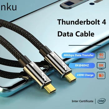 Кабель Nku USB4 Thunderbolt 4 Type-C-Type C 8K @ 60Hz 40 Гбит/с PD 100 Вт 5A/20 В USB-C Для Передачи данных Кабель для зарядки Macbook Ipad