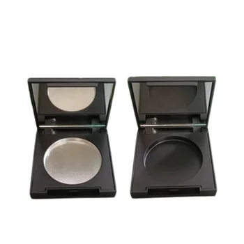 Квадратная коробка для образцов Палитры румян 36,5 мм, Контейнер для макияжа, Роскошные матовые черные пластиковые Косметические тени для век, Компактный футляр с зеркалом