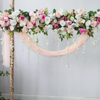 Композиция Из Искусственных Цветов Длиной 1 М, Настенная Дорожка, Розовая Панель, сделай Сам, Свадебная вечеринка