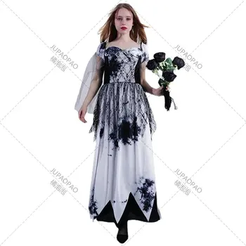 Косплейный костюм невесты-зомби для взрослых женщин на Хэллоуин Для Взрослых Женский костюм невесты-зомби для выступлений на Хэллоуин для косплея