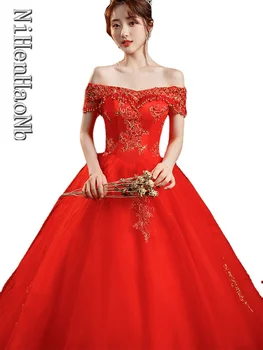 Красное Свадебное платье с открытой спиной, Женское Свадебное платье с коротким рукавом, Vestido De Noiva