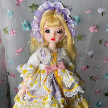 кукла в парике длиной 30 см, милая мини-кукла BJD, ручная косметика для лица, куклы с большими глазами, игрушки Bjd, подарки для девочек, ручная игрушка для макияжа