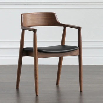 Кухонный минималистичный стул Nordic Lounge Макияж Современное кожаное кресло для взрослых Мобильная офисная мебель для дома
